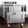Silver stainless steel double-cylinder electric fryer with lifting oil filter device, commercial cake cabinet, cake gift box and skewer equipment details Picture